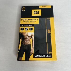 CAT Caterpillar 4 Pack Performance Boxer Brief With Fly Pouch Small Black